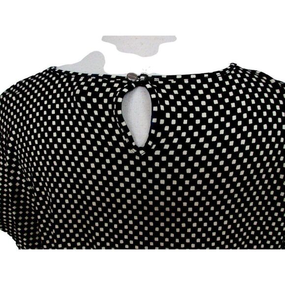 Chaps Sleeveless Mini Square Pullover Viscose Stretch Top Black & Cream XL NEW - Picture 5 of 7